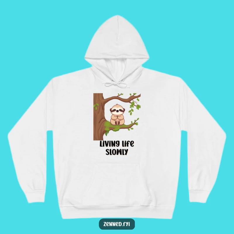 Funny Kawaii Sloth Hoodie - Cozy Meditation Sweatshirt Gift