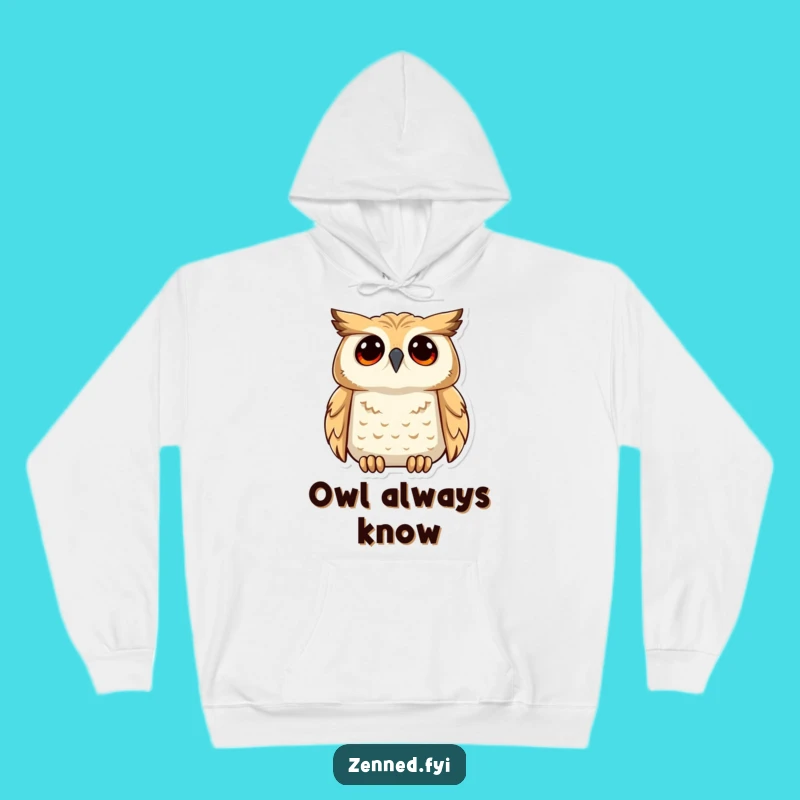 Funny Owl Understanding Hoodie - Cozy Wise Gaze Sweatshirt Gift