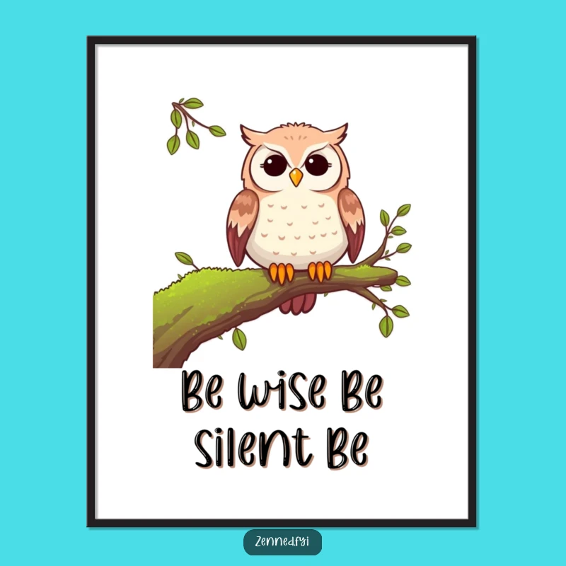 Funny Free Printable Owl Wall Art: Peaceful Wisdom Humorous Downloadable Art