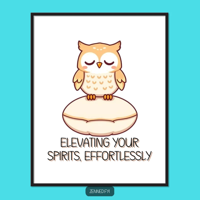 Free Printable Wall Art: Owl's Peaceful Float, Zen Downloadable Decor