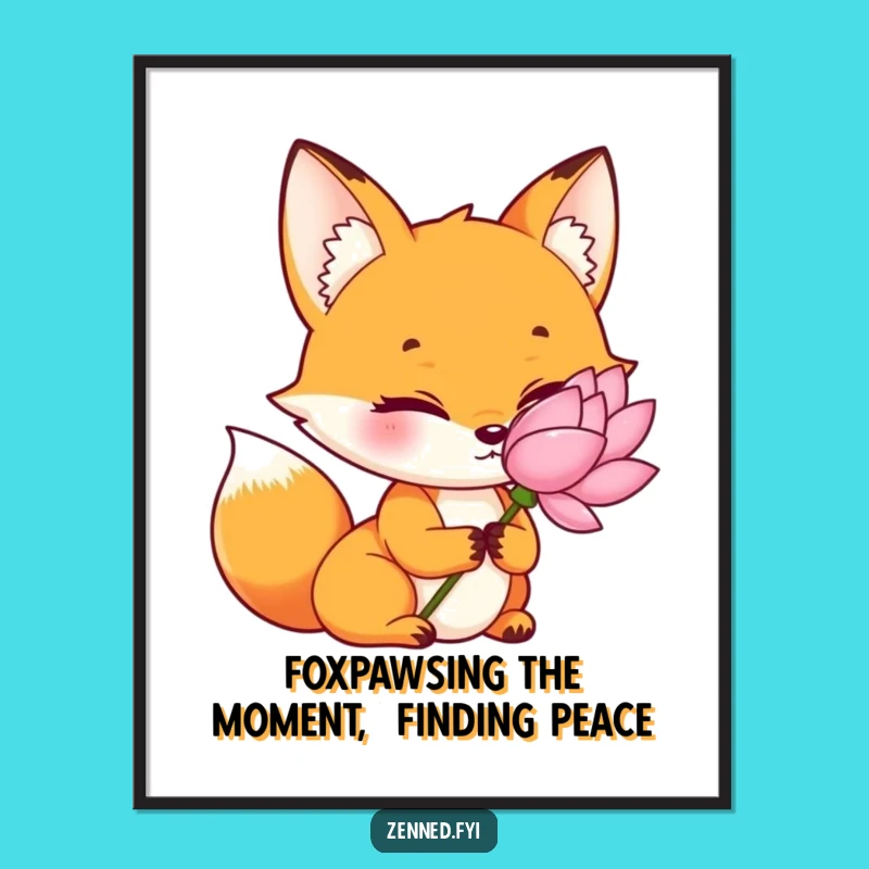 Free Printable Wall Art: Zen Fox with Lotus - Peaceful, Downloadable Decor