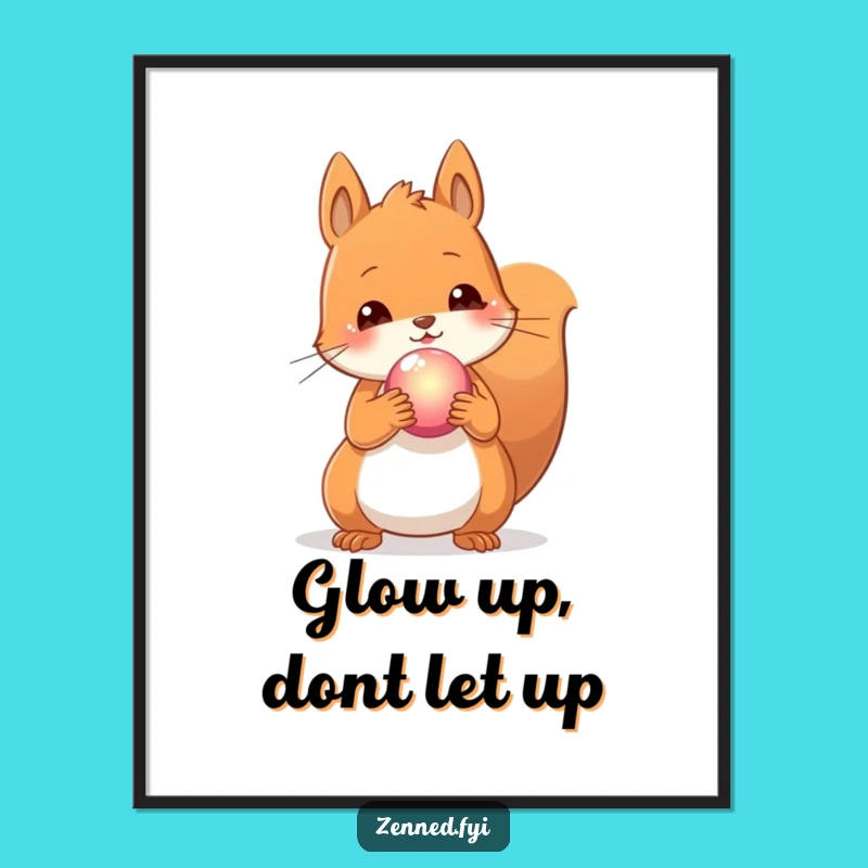 Free Printable Squirrel Wall Art: Glowing Orb Wonder Downloadable Decor