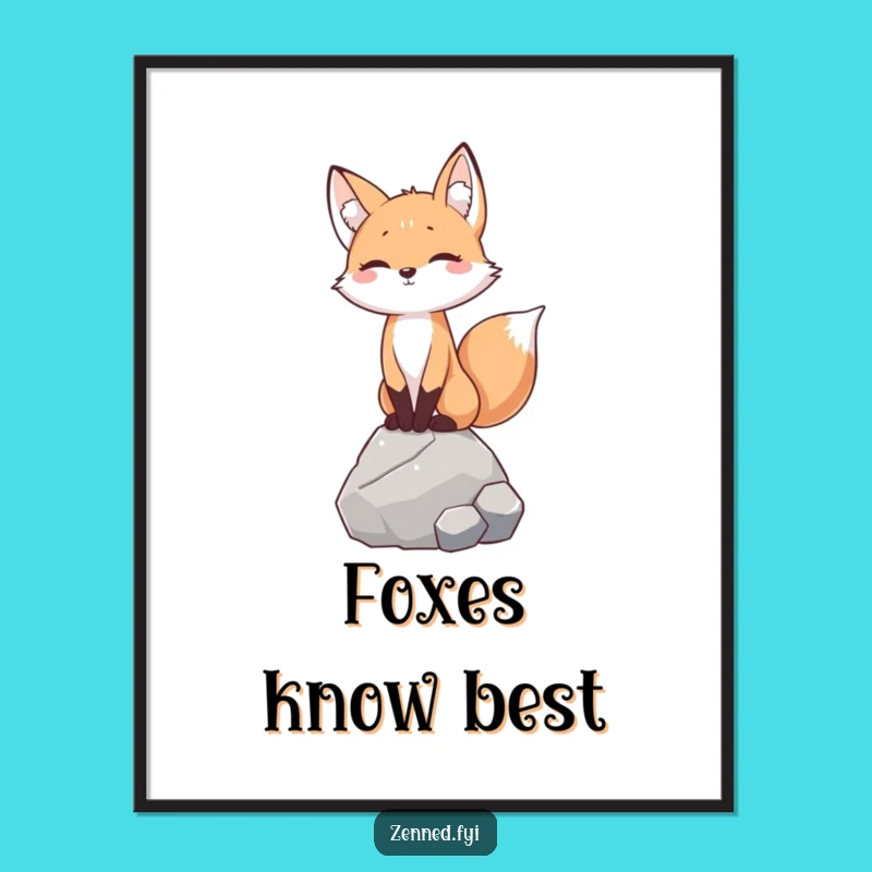 Free Printable Wall Art: Calm Fox Balancing, Serene Downloadable Decor for Your Space