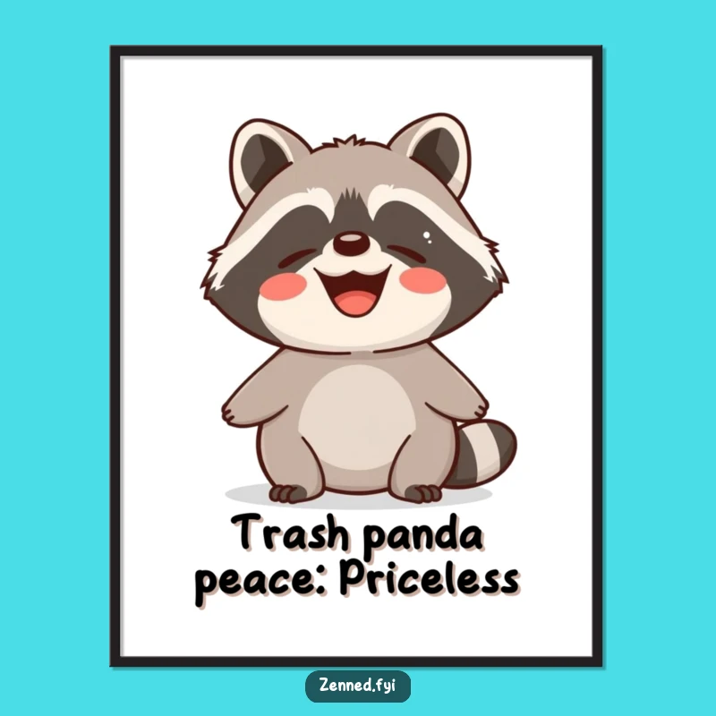 Free Printable Wall Art: Calm Raccoon Vibes, Funny Downloadable Quirky Decor