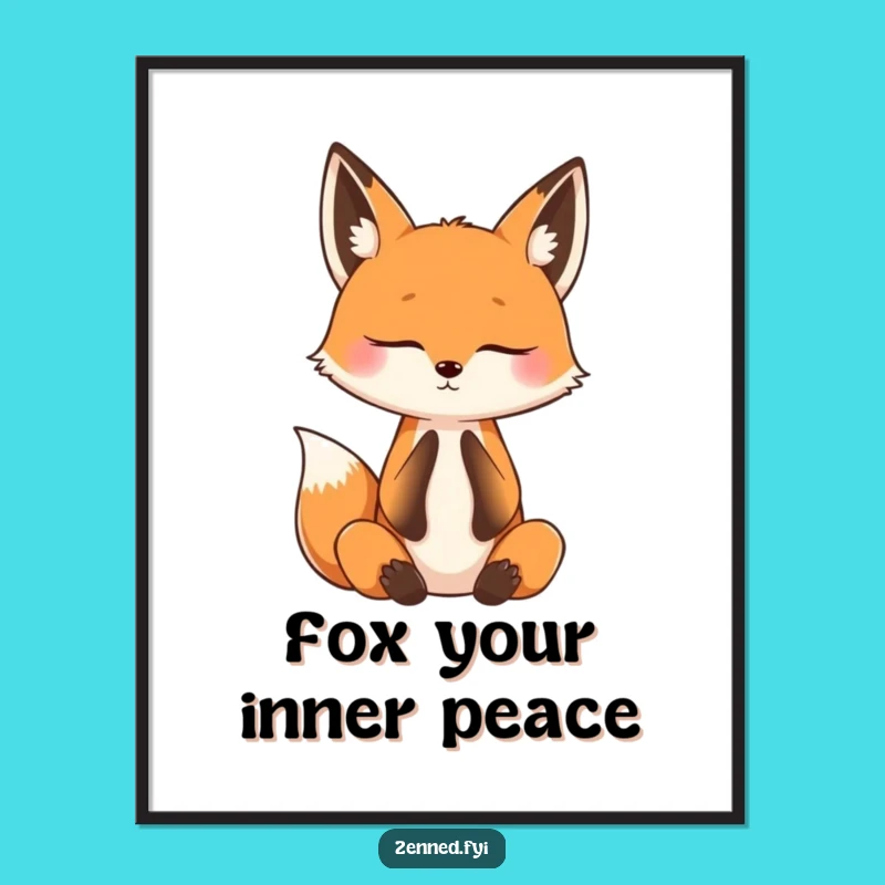 Free Printable Wall Art: Fox's Mindful Breathing Serenity