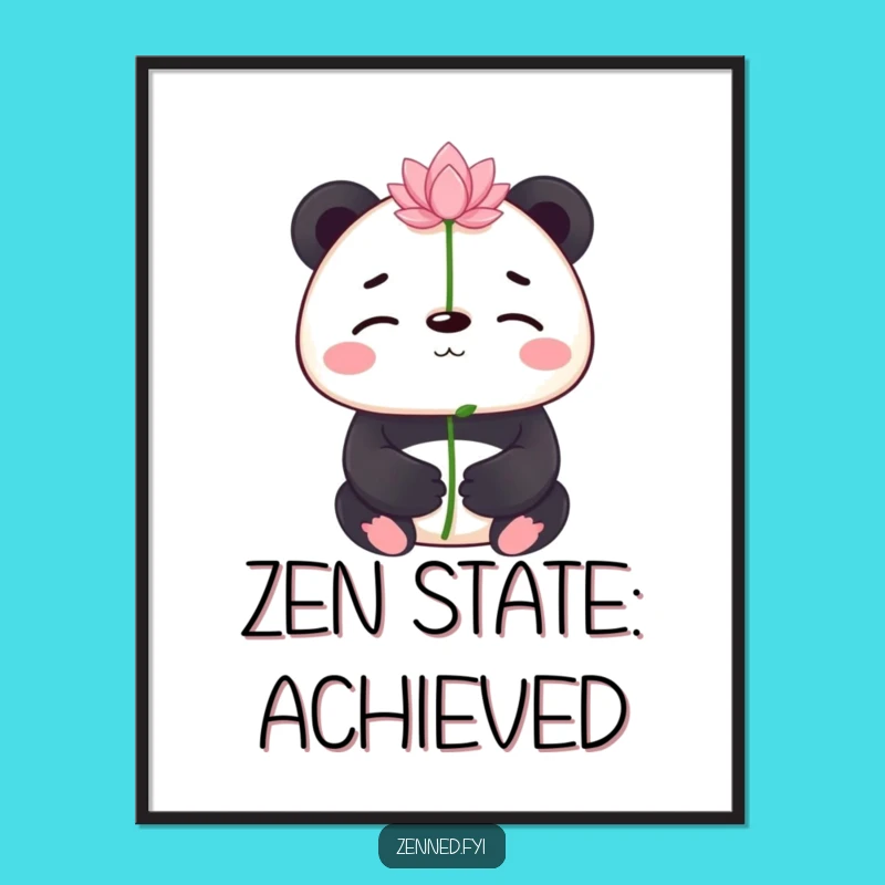 Free Printable Wall Art: Panda Lotus Balance, Serene & Funny Downloadable Decor!