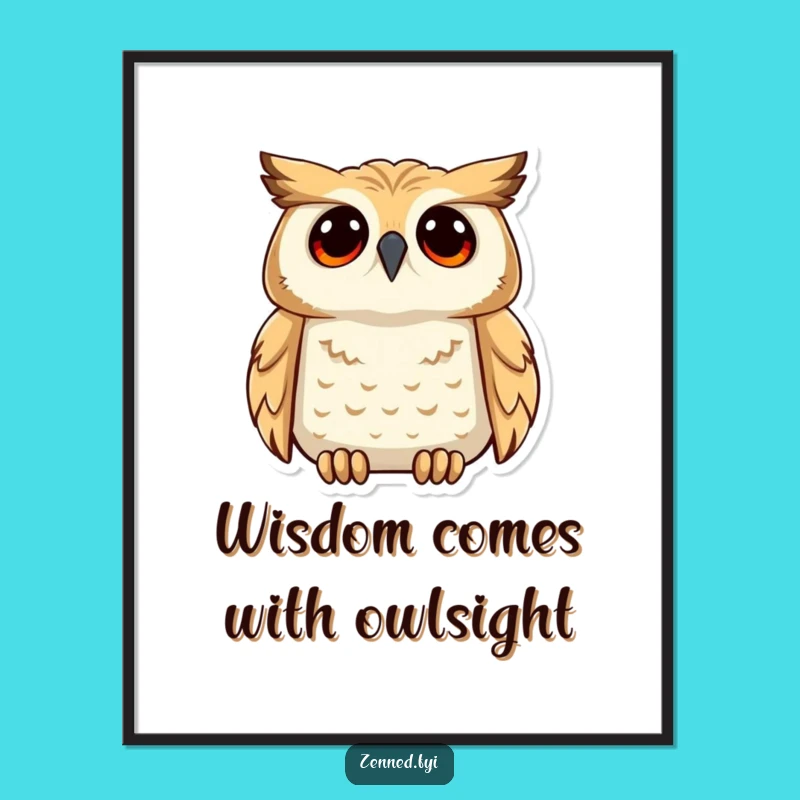 Free Printable Wall Art: Wise Owl Understanding Humor Downloadable Decor