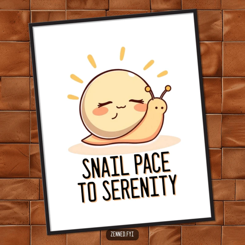 Funny Free Printable Wall Art: a peaceful snail with closed eyes radiating calm, offering a humorous touch to your home decor.