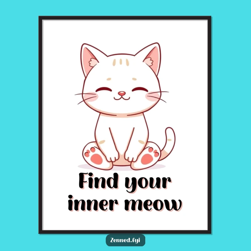 Funny Free Printable Zen Cat Wall Art - Calm Downloadable Decor for Serene Spaces