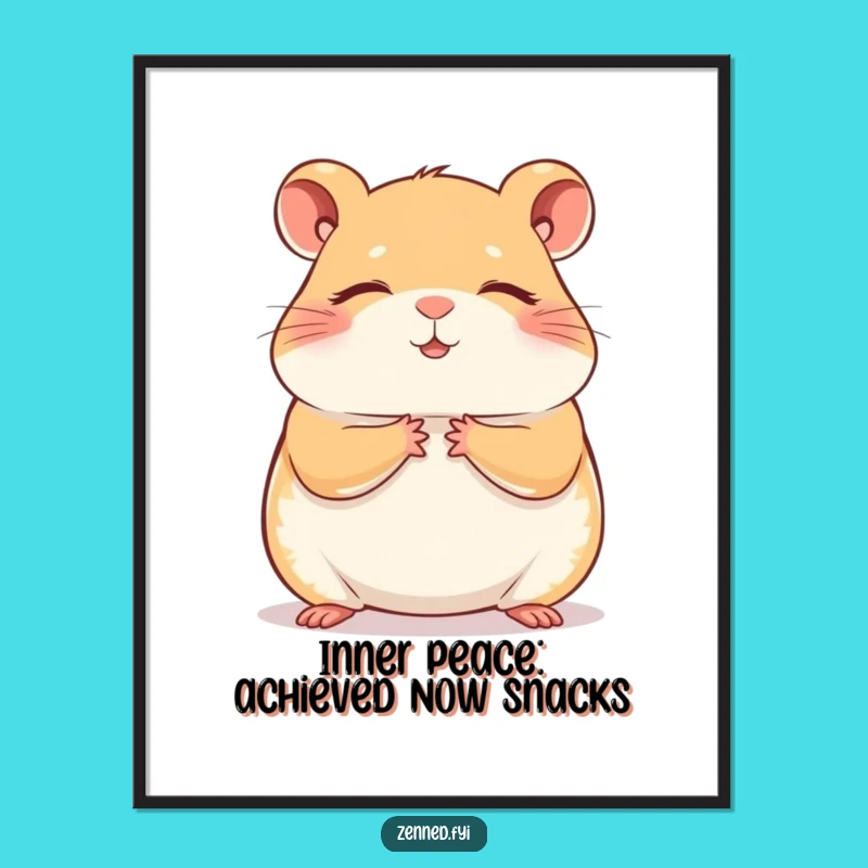 Funny Free Printable Hamster Wall Art: Meditating Zen Humorous Downloadable Art