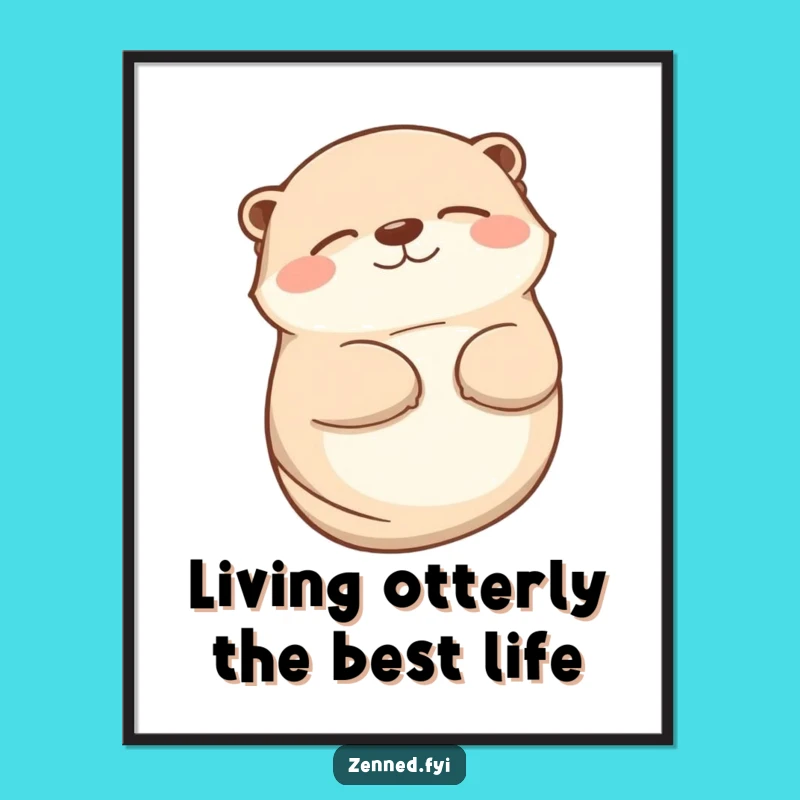 Funny Free Printable Wall Art: Peaceful Otter Smile for Relaxing Decor