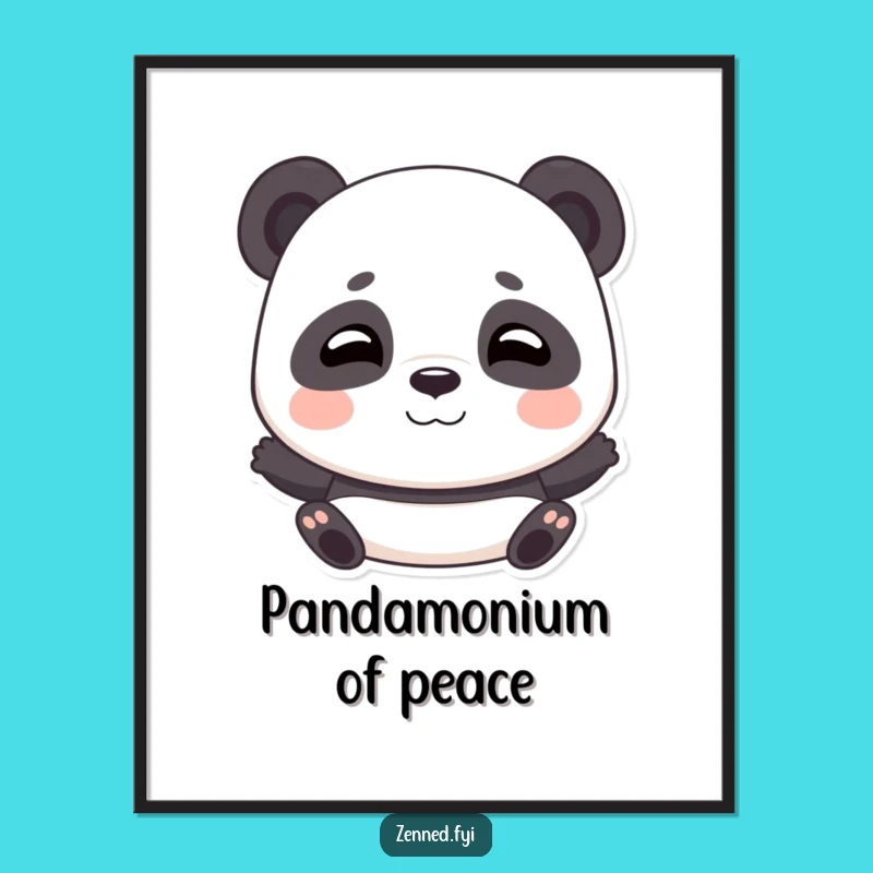Funny Free Printable Panda Art: Zen Breath Downloadable Wall Decor
