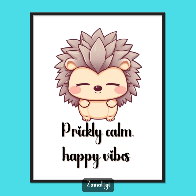Free Printable Hedgehog Art: Calm Humor Downloadable Wall Decor for Serenity