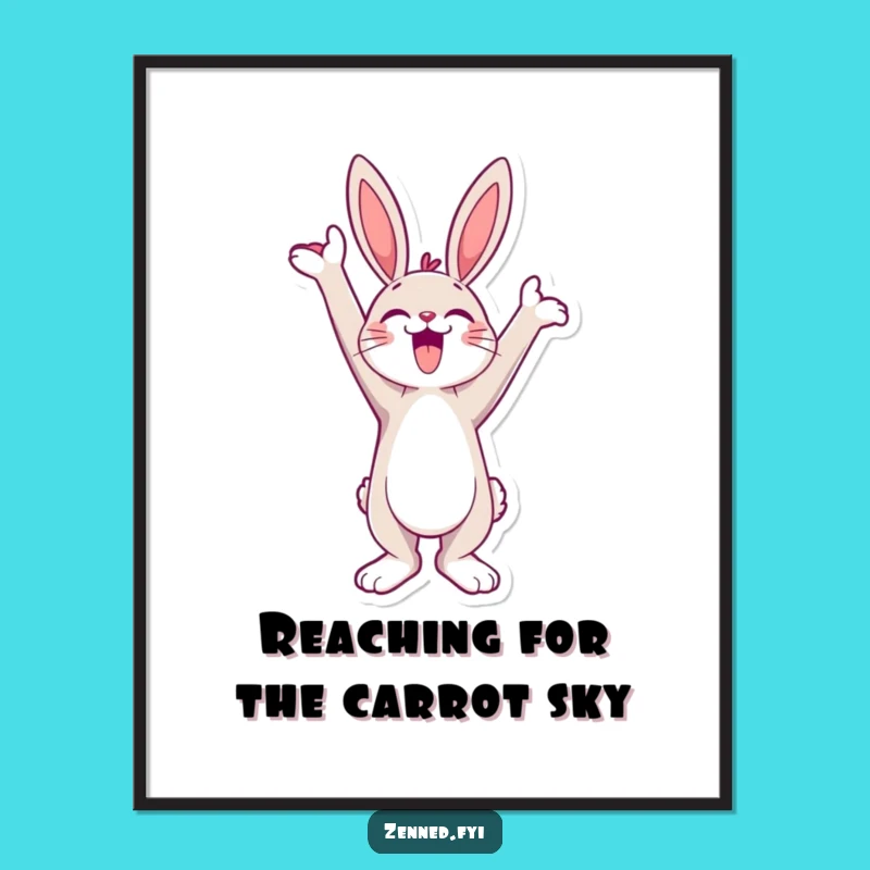 Funny Free Printable Wall Art: Jubilant Bunny, Uplifting Decor, Downloadable Art
