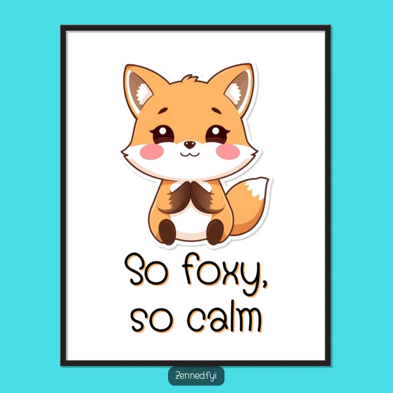 Free Printable Kawaii Fox Wall Art: Serene Animal Art Downloadable Decor