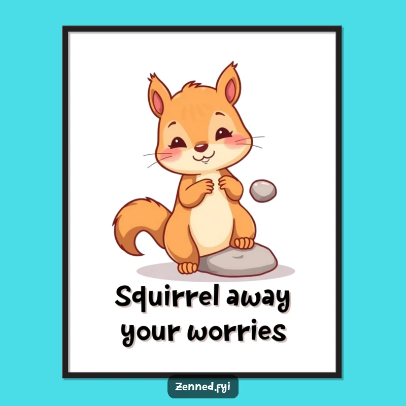 Free Printable Wall Art: Squirrel's Psychic Pebble Wonder