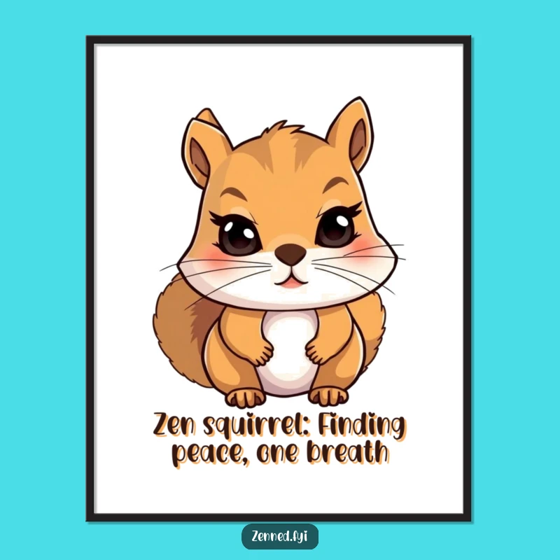 Funny Free Printable Wall Art: Zen Squirrel Breath Downloadable Decor Gift