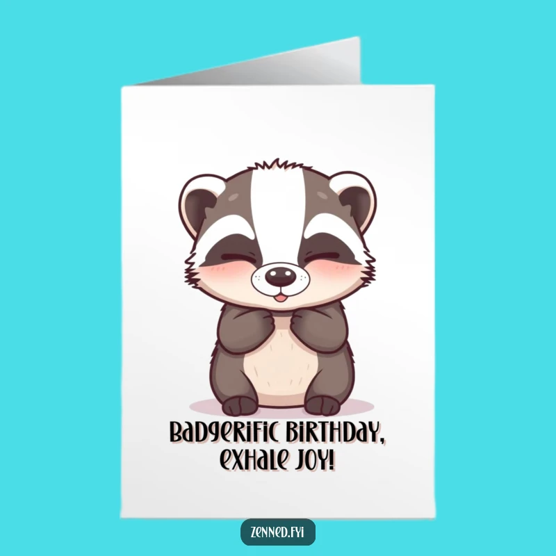 Free Printable Badger Birthday Card: Funny Calm Pup Downloadable Gift for a Special Day