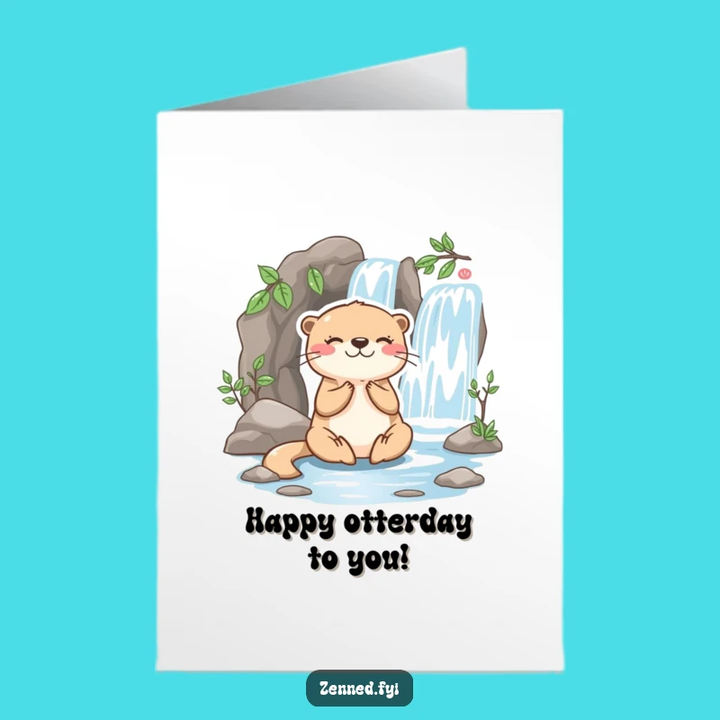 Free Printable Birthday Card: Meditating Otter, Zen Funny Downloadable Gift!