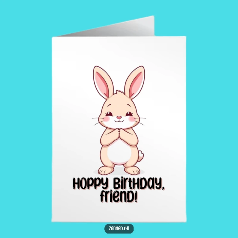 Free Printable Birthday Card: Peaceful Rabbit Hands Praying Downloadable Greeting