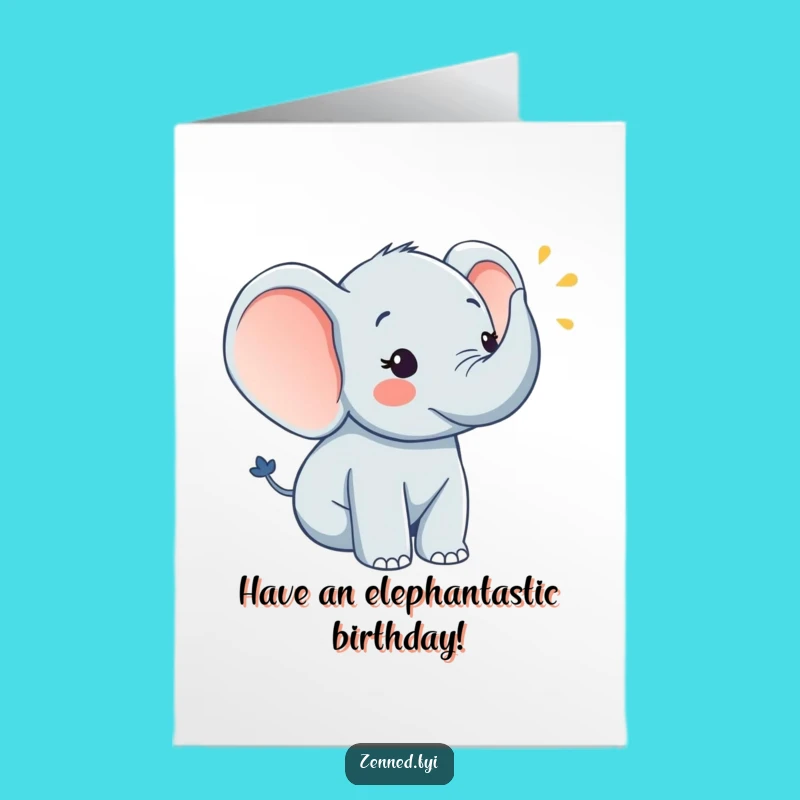 Free Printable Elephant Horn Birthday Card - Joyful & Funny Downloadable Greeting