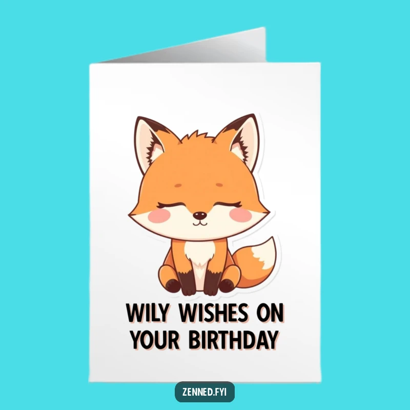 Free Printable Funny Fox Birthday Card: Zen Master Humor Downloadable Gift