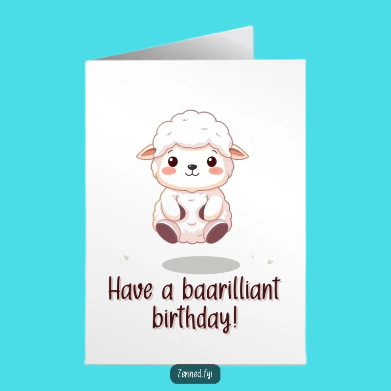 Free Printable Funny Sheep Birthday Card: Meditating Cloud Humor Downloadable Gift