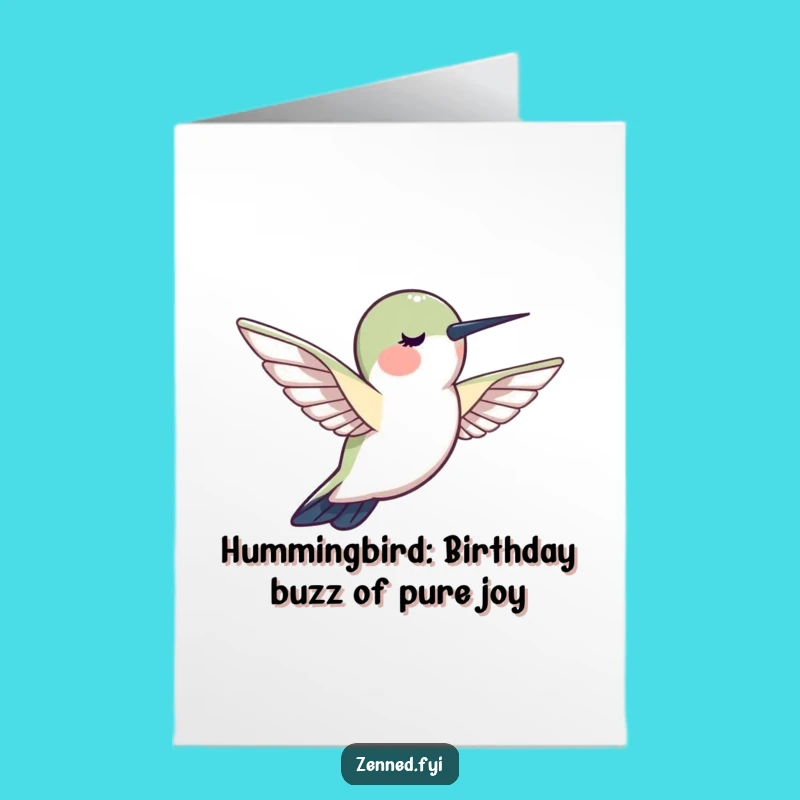Free Printable Birthday Card: Calm Hummingbird, Peaceful Vibes, Humorous Downloadable Gift