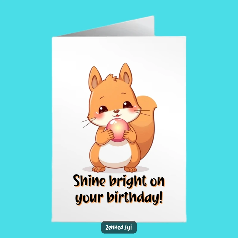 Free Printable Squirrel Birthday Card: Glowing Orb Humor, Downloadable Gift