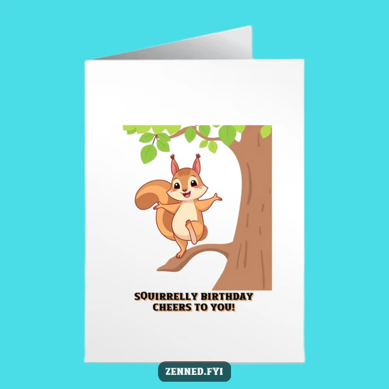 Free Printable Birthday Card: Yoga Squirrel Balance Humor Downloadable Gift