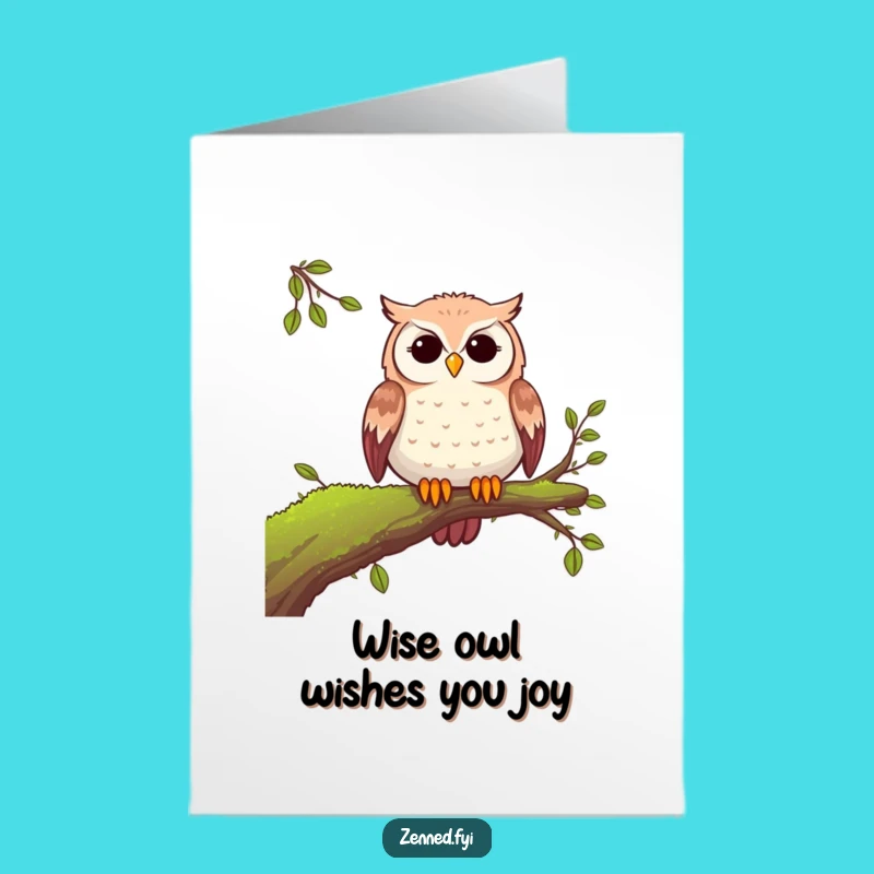 Free Printable Birthday Card: Peaceful Owl Wise Crack Funny Downloadable Gift