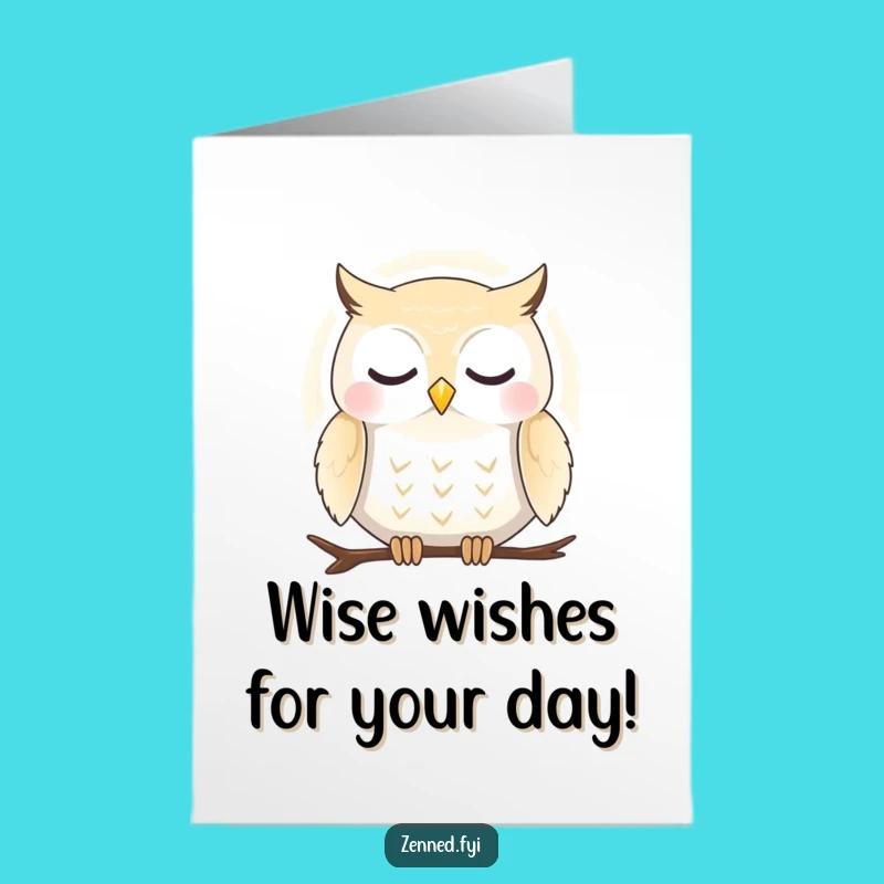 Free Printable Owl Birthday Card: Peaceful Aura, Funny Downloadable Gift