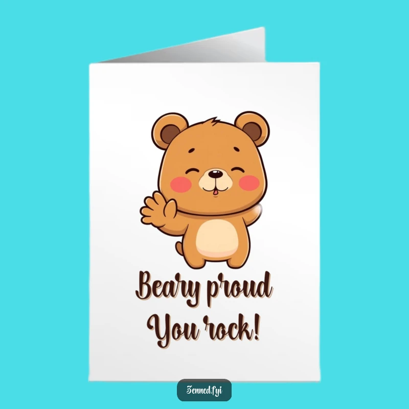 Free Printable Congrats Card: Brown Bear's Steady Hand for Your Success