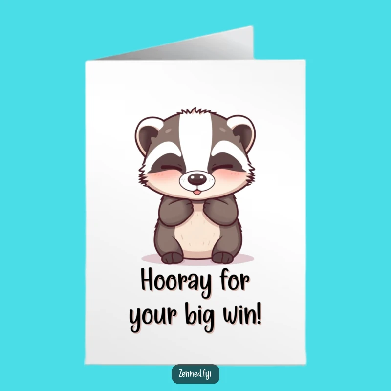 Free Printable Badger Congrats Card: Funny Calm Pup Downloadable Gift for Success
