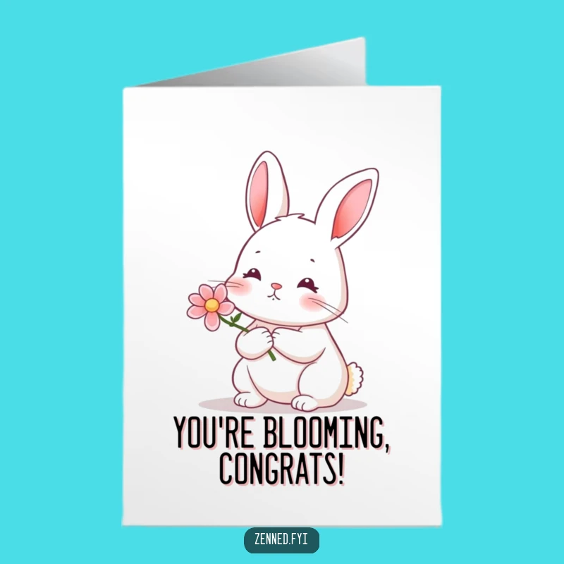 Free Printable Calm Rabbit Congratulations Card - Funny Downloadable Gift for New Beginnings