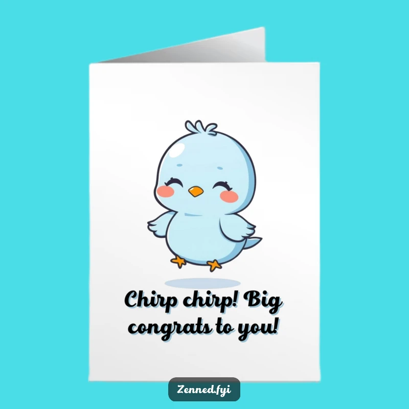 Free Printable Congrats Card: Blue Bird's Uplifting Message for Success & Joy