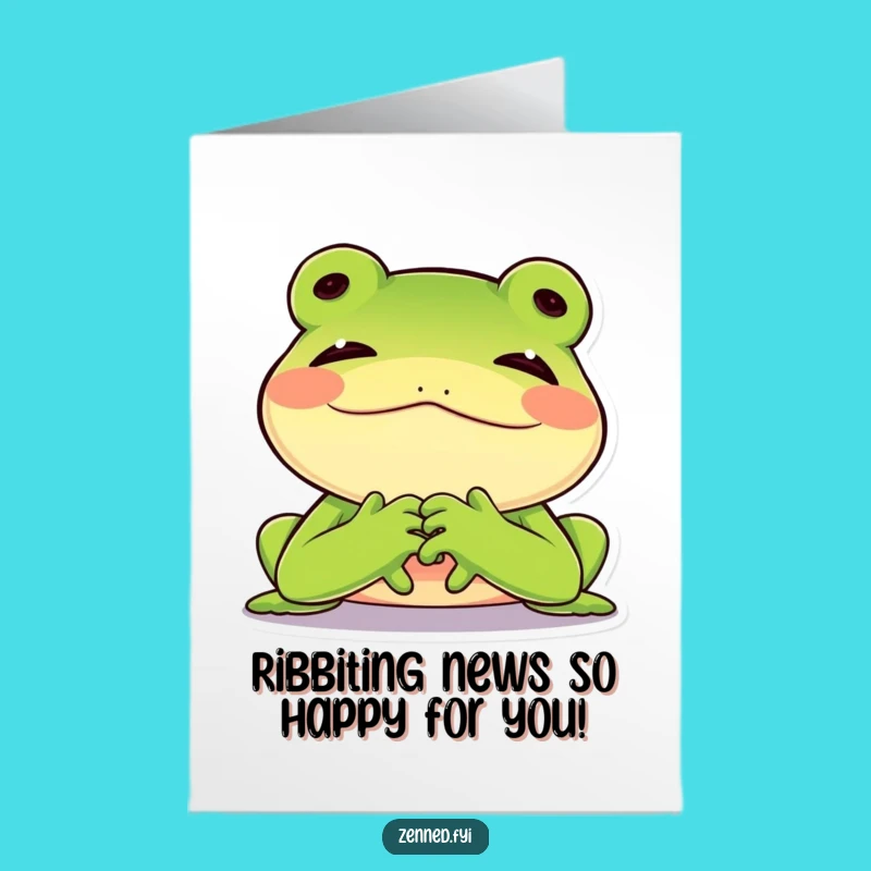 Free Printable Congrats Card: Green Frog's Contented Sigh for Your Wins