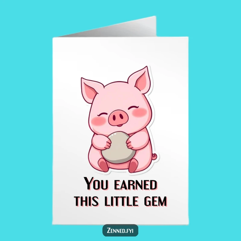 Free Printable Congrats Card: Happy Pig & Pebble - Serene DIY Cheer