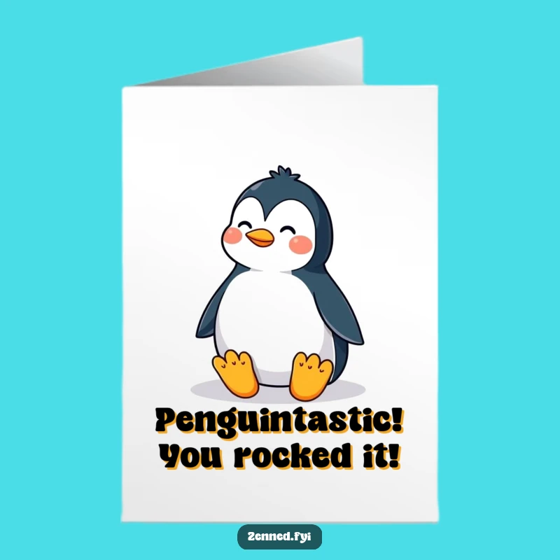Free Printable Congratulations Card: Penguin's Serene Success!