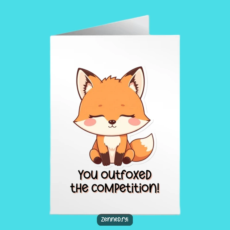 Free Printable Funny Fox Congrats Card: Zen Master Celebration Downloadable