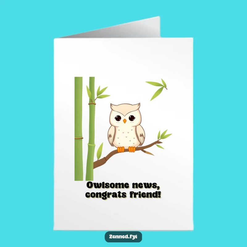 Free Printable Owl Congrats Card: Funny Wise Bird Downloadable Gift for Achievement