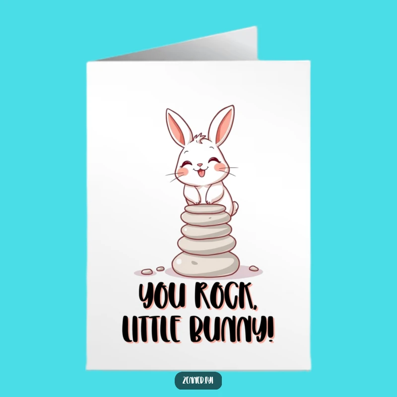 Free Printable Rabbit Congrats Card - Funny Balancing Act Downloadable for Achievements