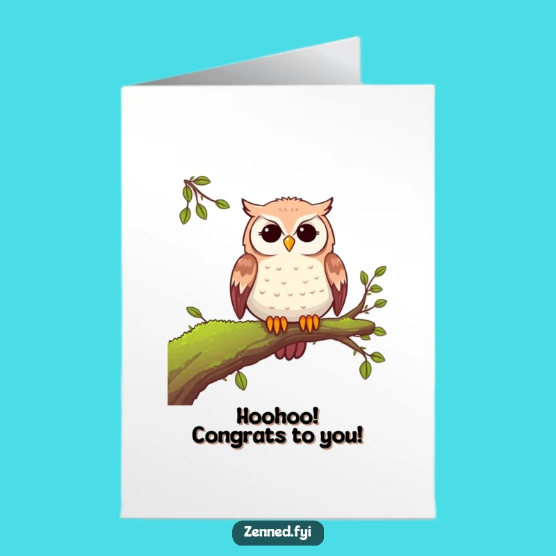 Free Printable Congrats Card: Wise Owl Cheers Funny Downloadable Gift