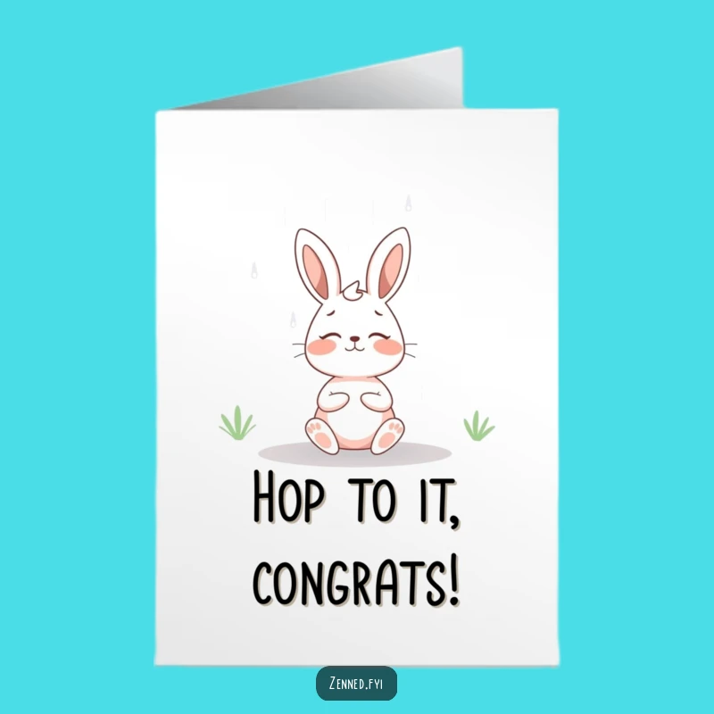 Free Printable Congratulations Card: Meditating Rabbit for a Peaceful Downloadable Gift