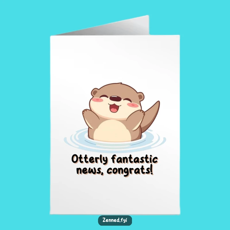 Free Printable Funny Otter Congrats Card: Floaty Celebration Downloadable