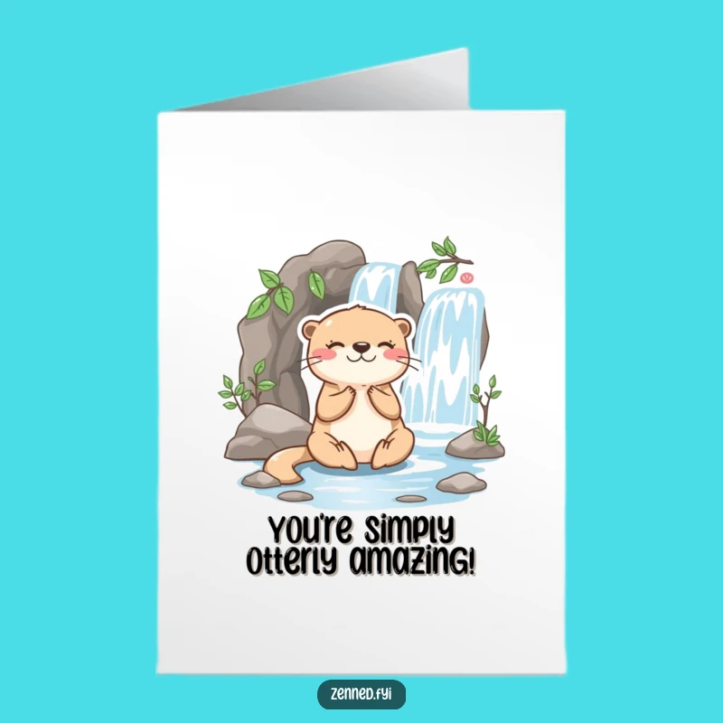 Free Printable Congrats Card: Otter Meditation, Calm Funny Downloadable Gift!