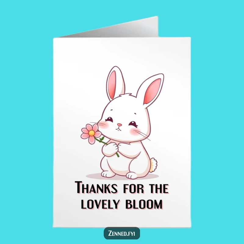 Free Printable Calm Rabbit Thank You Card - Funny Downloadable Gift for Sweet Thanks