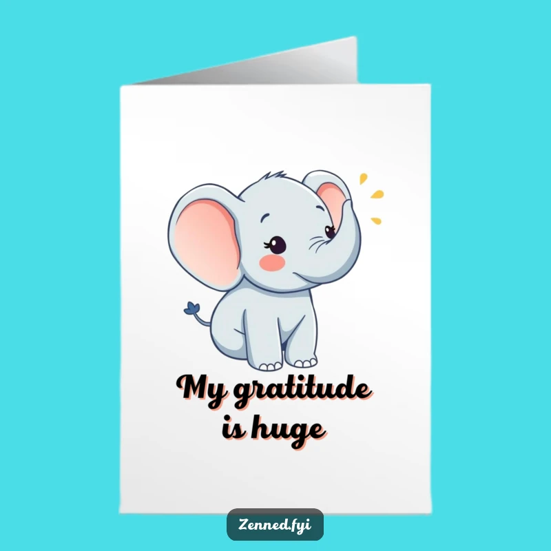 Free Printable Elephant Horn Thank You Card - Joyful & Funny Downloadable Gratitude