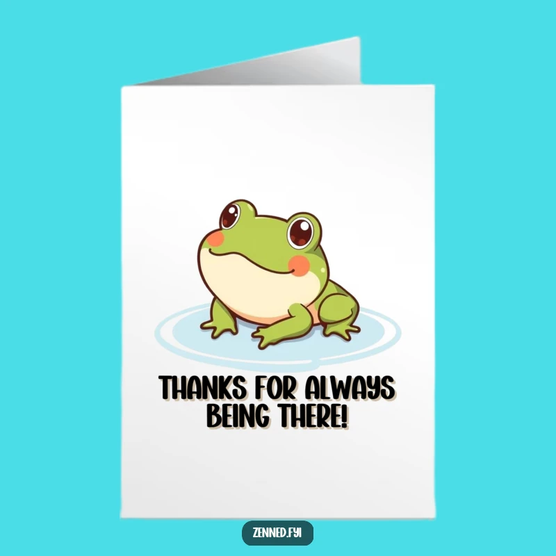 Free Printable Funny Frog Thank You Card - Calming Downloadable Gratitude Gift