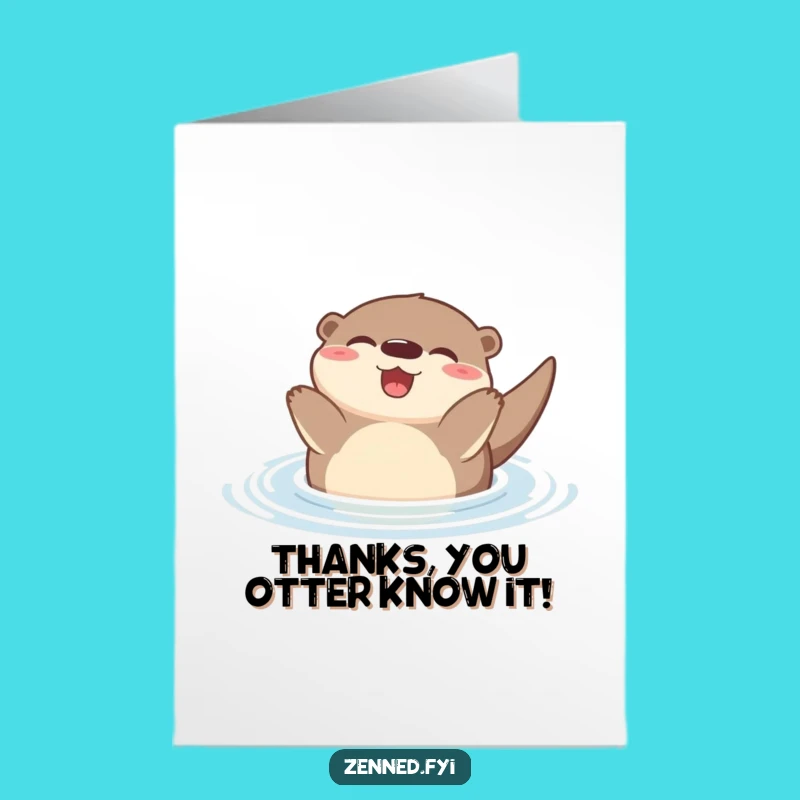 Free Printable Funny Otter Thank You Card: Floaty Gratitude Downloadable